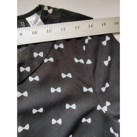 Junior Divided H&M Black White Bows Mini Dress Size 8‎ - Picture 10 of 10